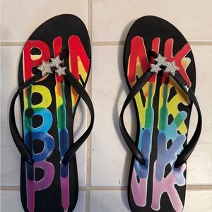Victoria’s Secret PINK Flip Flops with Star Accents